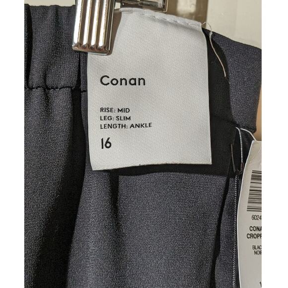 Babaton Conan NWT Black Boyfriend Cropped Ankle Length Dress Pant Womens Sz 16 - Picture 3 of 14